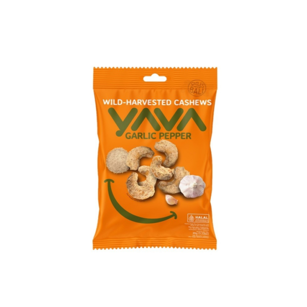 Yava Wild Harvested Cashews Garlic Pepper 35gr - Sedap Food Group