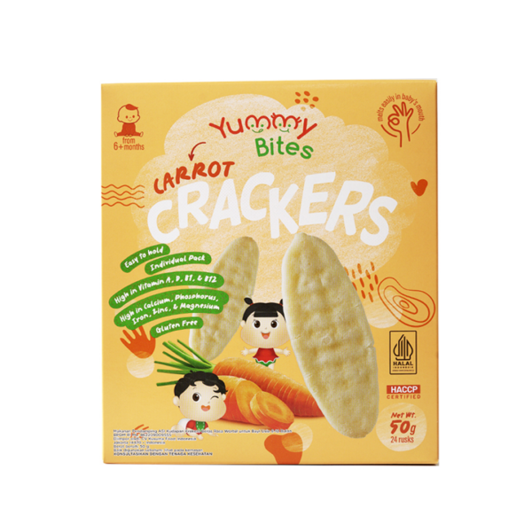 Yummy Bites Rice Crackers Carrot 50gr - Sedap Food Group