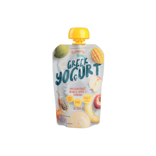 Yummy Bites Greek Yoghurt Passion Fruit, Manggo, Apple & Banana 100gr