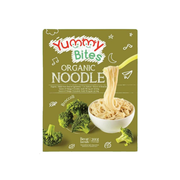 Yummy Bites Organic Noodle Broccoli 200gr